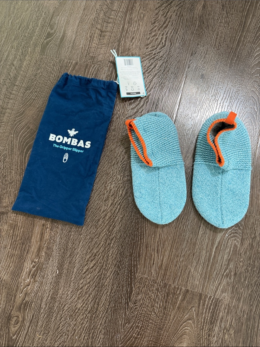 Bombas Blue and Orange Gripper Slipper Non-Slip Cushioned Size Medium